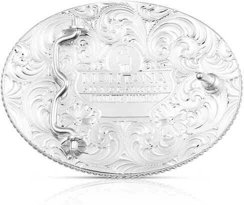 Montana Silversmiths Men's Silver Engraved Christian Cowboy Western Belt Buckle Silver One Size in Saudi Arabia
