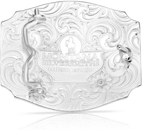 Montana Silversmiths Men's Silver Engraved Christian Cowboy Western Belt Buckle Silver One Size in Saudi Arabia