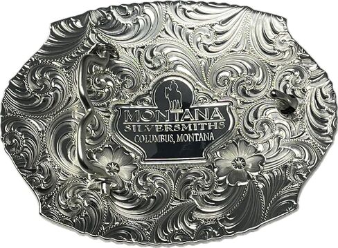 Montana Silversmiths Men's Silver Engraved Christian Cowboy Western Belt Buckle Silver One Size in Saudi Arabia