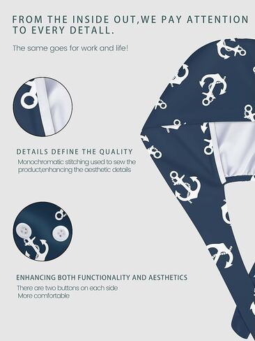 Working Cap Scrub Cap with Sweatband Buttons Adjustable Unisex Women Tie Back Hat Nurse Surgical Caps in Kuwait