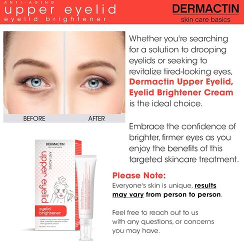 Dermactin-TS Upper Eyelid Cream 1 oz. Firms & Tones Sagging & Drooping Skin On Upper Eye Lids, for Younger, More Vibrant & Alert Appearance, for Sensitive Skin In The Eyelids in Saudi Arabia