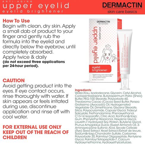 Dermactin-TS Upper Eyelid Cream 1 oz. Firms & Tones Sagging & Drooping Skin On Upper Eye Lids, for Younger, More Vibrant & Alert Appearance, for Sensitive Skin In The Eyelids in Saudi Arabia
