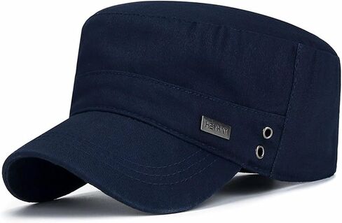 Cotton Military Caps for Men Women Unisex Flat Top Hat Adjustable Cadet Army Cap in Saudi Arabia