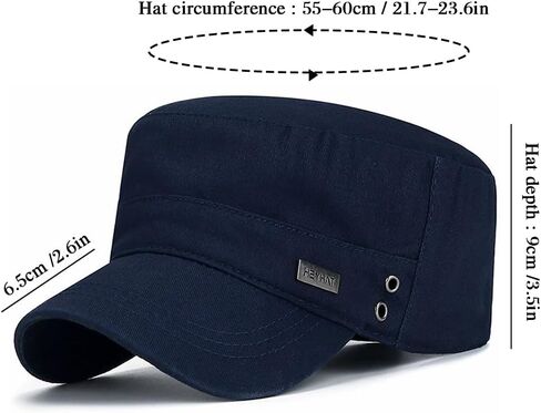 Cotton Military Caps for Men Women Unisex Flat Top Hat Adjustable Cadet Army Cap in Saudi Arabia