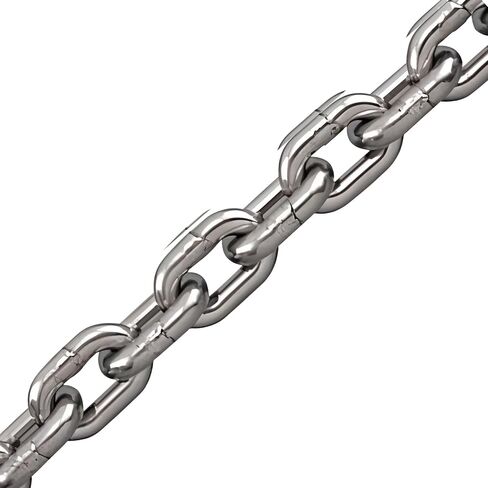 MarineNow 3/16" 316L Stainless Steel Marine Chain – High-Test, Corrosion-Resistant, 1,200 lb WLL – Choose Length – Meets NACM Standards for Anchors & Mooring in Saudi Arabia