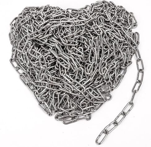 1/8 Inch 304 Stainless Steel Chain, 65 Ft Heavy Duty Utility Chain for Hanging, Durable Metal Chain, Hanging Chain for Sites, Warehouses, Camping in Saudi Arabia