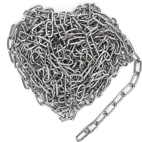1/8 Inch 304 Stainless Steel Chain, 65 Ft Heavy Duty Utility Chain for Hanging, Durable Metal Chain, Hanging Chain for Sites, Warehouses, Camping in Saudi Arabia