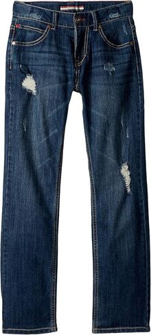 Tommy Hilfiger Boys' 5-Pocket Stretch Slim Straight Leg Denim Jean, Zipper Closure, Canyon, 14 in Saudi Arabia