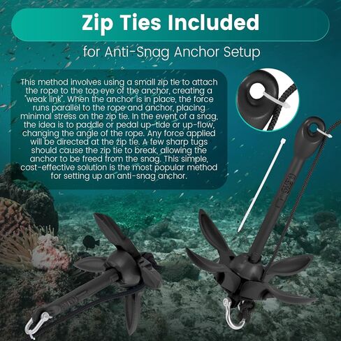 Kayak Anchor Kit, 1.5/3.5 lb Compact Folding Grapnel Anchor for Kayaks, Canoes, SUPs, Jet Skis, Small Boats - Lightweight Portable Marine Boat Anchor with Rust-Resistant Design in Saudi Arabia