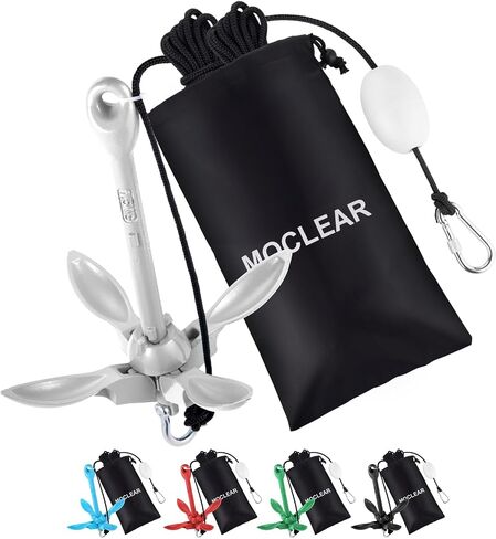 Kayak Anchor Kit, 1.5/3.5 lb Compact Folding Grapnel Anchor for Kayaks, Canoes, SUPs, Jet Skis, Small Boats - Lightweight Portable Marine Boat Anchor with Rust-Resistant Design in Saudi Arabia