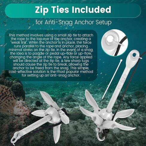 Kayak Anchor Kit, 1.5/3.5 lb Compact Folding Grapnel Anchor for Kayaks, Canoes, SUPs, Jet Skis, Small Boats - Lightweight Portable Marine Boat Anchor with Rust-Resistant Design in Saudi Arabia