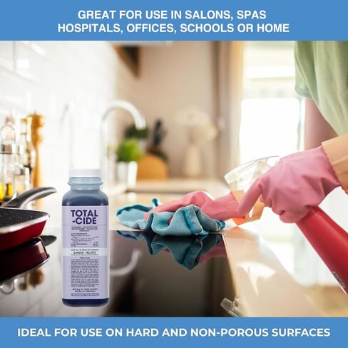 ForPro Total-Cide Disinfectant Solution, 2X Concentrated Formula, Hospital Grade Sanitizer & All Purpose Cleaner, 16 Fl Oz in Kuwait