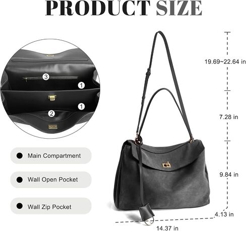 Genuine Leather Tote Bag for Women: Soft Leather Shoulder Handbags for Ladies - Large Satchel Purse for Travel Work in Saudi Arabia