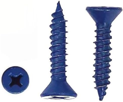 ((Qty 640) Concrete Screws 1/4" x 1 1/4" P/Flat Head for Anchoring to Masonry, Block or Brick Stucco 64 Pack 6 Drill Bits in Saudi Arabia