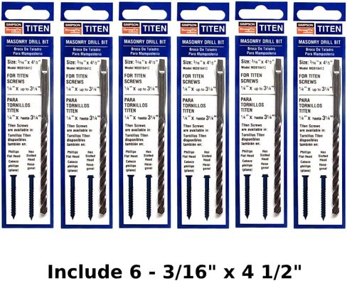 ((Qty 640) Concrete Screws 1/4" x 1 1/4" P/Flat Head for Anchoring to Masonry, Block or Brick Stucco 64 Pack 6 Drill Bits in Saudi Arabia