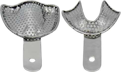 Metal Dental Impression Trays Set Perforated Upper & Lower Edentulous Stainless Steel (10 PCS. XS,S,M,L,XL Perforated) in Saudi Arabia