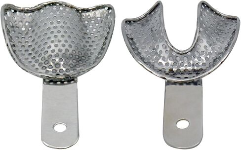 Metal Dental Impression Trays Set Perforated Upper & Lower Edentulous Stainless Steel (10 PCS. XS,S,M,L,XL Perforated) in Saudi Arabia