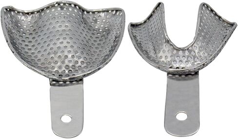 Metal Dental Impression Trays Set Perforated Upper & Lower Edentulous Stainless Steel (10 PCS. XS,S,M,L,XL Perforated) in Saudi Arabia