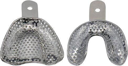 Metal Dental Impression Trays Set Perforated Upper & Lower Edentulous Stainless Steel (10 PCS. XS,S,M,L,XL Perforated) in Saudi Arabia