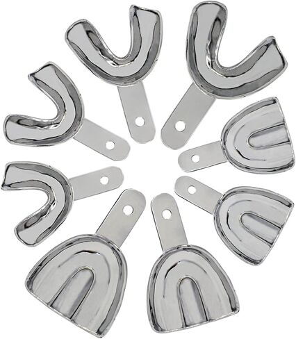Metal Dental Impression Trays Set Perforated Upper & Lower Edentulous Stainless Steel (10 PCS. XS,S,M,L,XL Perforated) in Saudi Arabia