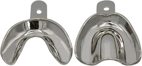Metal Dental Impression Trays Set Perforated Upper & Lower Edentulous Stainless Steel (10 PCS. XS,S,M,L,XL Perforated) in Saudi Arabia