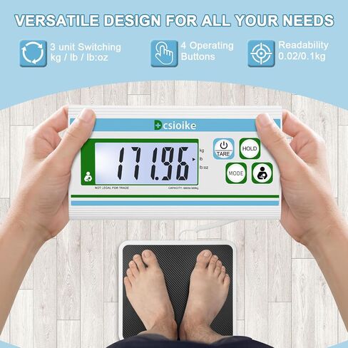 Rechargeable Medical Physician Scale, 660 lb Capacity, Digital Scale for Body Weight with LCD Display, High Accuracy, Switchable kg/lb/oz, Heavy Duty - Doctor Office, Home Use, Ideal Weighting Gift in Saudi Arabia