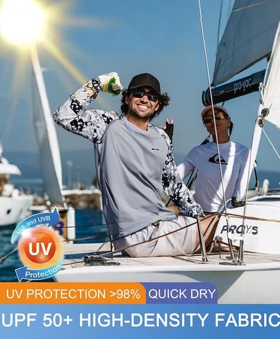 رجال UPF 50+ قميص حماية من أشعة الشمس الأكمام الطويلة SPF الصيد في الهواء الطلق UV القمصان خفيفة الوزن in Kuwait