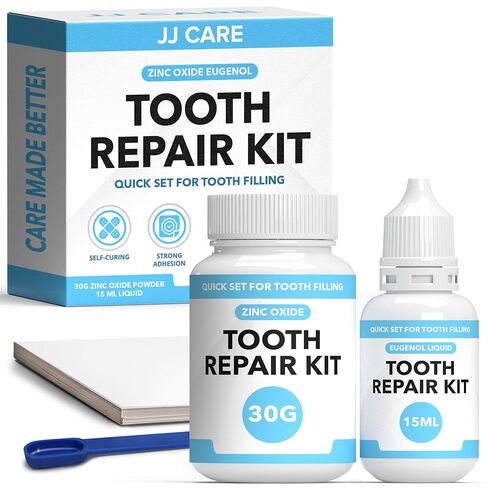 jj care repair kit kit zinc oxide eugenol dental exement ، kit kit kit reportor report touch for tooth ، strem for crown ، bridges and missing tustice in Saudi Arabia