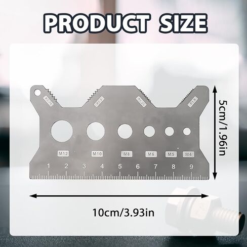 Stainless Steel Double-Sided Bolt Gauge Card,Thread Measuring Tool,Metric Thread Checker Portable Bolt Sizing Tools for DIY,Mechanics,Engineers in Saudi Arabia