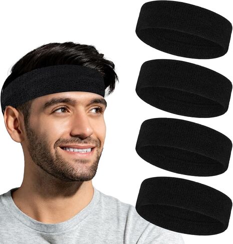 4pcs فرقة العرق للرجال للنساء ، عصابات العرق الرياضية ، عصابات العرق ، عصابات العرق ، تمرين الرطوبة رطوبة الفتل in Saudi Arabia