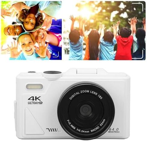 Zunate Retro 64MP Digital Camera, Vintage 4K UHD Vlogging Camera with 18X Zoom, Autofocus, 3 Inch Flip Screen for Travel Photography Vlogging (Black), Zunateyk6vg30wnx-12 in Saudi Arabia
