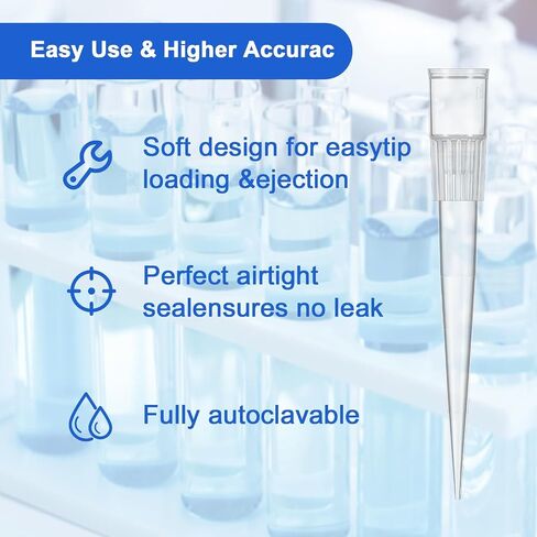 1000ul LTS Pipette Tips, Universal Sterile Pipette Filter Tips RNase/DNase-Free, Non-Pyrogenic, Low-Retention, Autoclavable, Disposable, 96 Tips Per Rack, Pack of 10 Racks(960 Tips) in Saudi Arabia