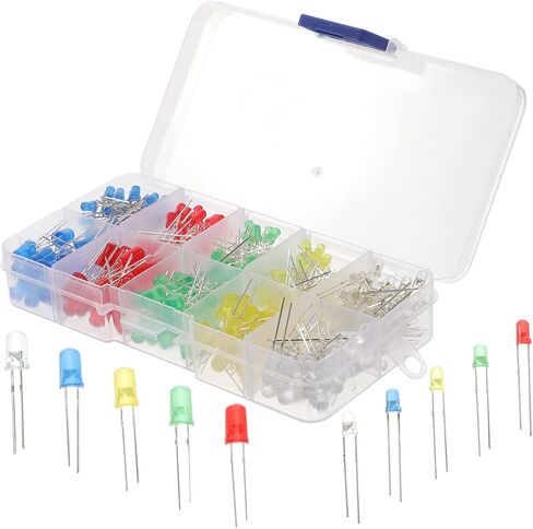 3MM 5MM LED Diodes Kit Single LED Light Bulbs for Crafts Experiments and DIY Projects Assorted for Science Projects 10-Piece Set in Saudi Arabia