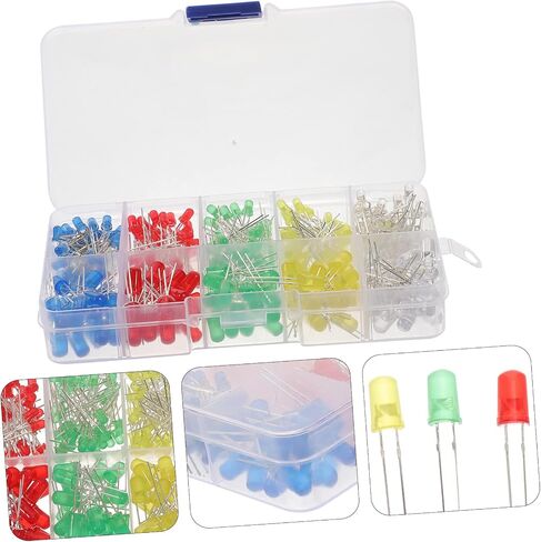 3MM 5MM LED Diodes Kit Single LED Light Bulbs for Crafts Experiments and DIY Projects Assorted for Science Projects 10-Piece Set in Saudi Arabia