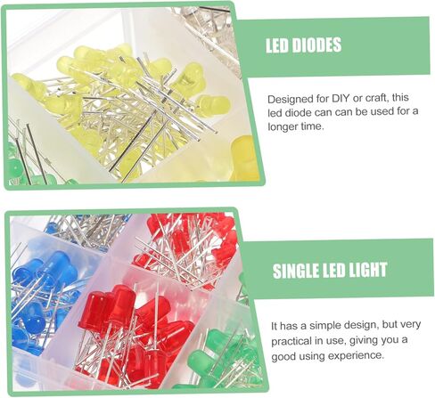 3MM 5MM LED Diodes Kit Single LED Light Bulbs for Crafts Experiments and DIY Projects Assorted for Science Projects 10-Piece Set in Saudi Arabia