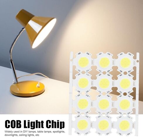 evgatsauto 12pcs round led chips cob light isititer 5w 15-17v leuminium reckrate recespating them reminescing no dowlling for diy spothlights downlights (الإضاءة البيضاء) in Kuwait