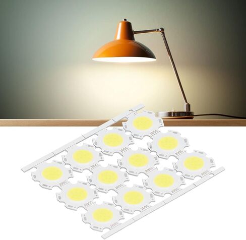 evgatsauto 12pcs round led chips cob light isititer 5w 15-17v leuminium reckrate recespating them reminescing no dowlling for diy spothlights downlights (الإضاءة البيضاء) in Kuwait