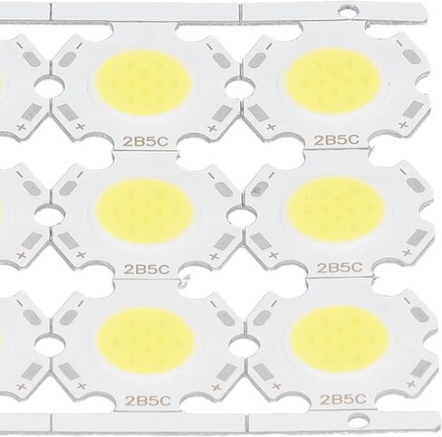 evgatsauto 12pcs round led chips cob light isititer 5w 15-17v leuminium reckrate recespating them reminescing no dowlling for diy spothlights downlights (الإضاءة البيضاء) in Kuwait