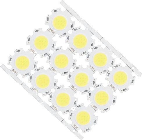 evgatsauto 12pcs round led chips cob light isititer 5w 15-17v leuminium reckrate recespating them reminescing no dowlling for diy spothlights downlights (الإضاءة البيضاء) in Kuwait