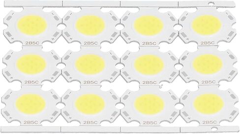 evgatsauto 12pcs round led chips cob light isititer 5w 15-17v leuminium reckrate recespating them reminescing no dowlling for diy spothlights downlights (الإضاءة البيضاء) in Kuwait