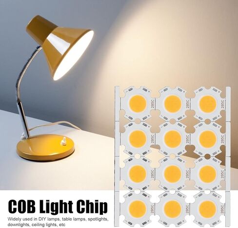 evgatsauto 12pcs round led chips cob light isititer 5w 15-17v leuminium reckrate recespating them reminescing no dowlling for diy spothlights downlights (الإضاءة البيضاء) in Kuwait