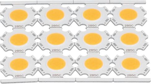 evgatsauto 12pcs round led chips cob light isititer 5w 15-17v leuminium reckrate recespating them reminescing no dowlling for diy spothlights downlights (الإضاءة البيضاء) in Kuwait