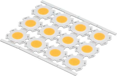 evgatsauto 12pcs round led chips cob light isititer 5w 15-17v leuminium reckrate recespating them reminescing no dowlling for diy spothlights downlights (الإضاءة البيضاء) in Kuwait