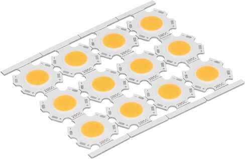 evgatsauto 12pcs round led chips cob light isititer 5w 15-17v leuminium reckrate recespating them reminescing no dowlling for diy spothlights downlights (الإضاءة البيضاء) in Kuwait