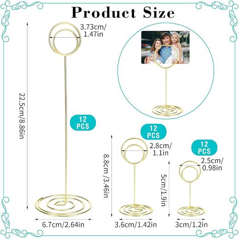 36 Pcs Table Number Holders Black, 3 Size Place Card Holder Black Picture Holders for Centerpieces Name Numbers Memo Note Cards Wire Photo Clip Tables Card Holder Stand for Wedding Anniversary Party in Saudi Arabia