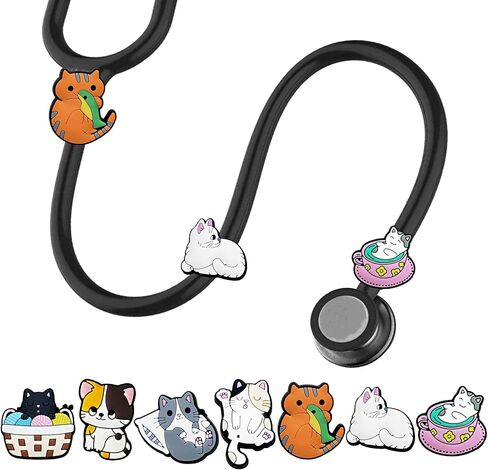 7 Pcs Stethoscope Charms, Stethoscope Accessories for Nurse Stethoscope Unique Id Tag, Compatible for 3M Littmann MDF, Gifts for Nurses, Doctors PEDS Vet Medical Workers (Puppy) in Saudi Arabia