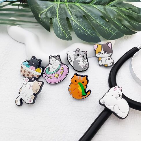 7 Pcs Stethoscope Charms, Stethoscope Accessories for Nurse Stethoscope Unique Id Tag, Compatible for 3M Littmann MDF, Gifts for Nurses, Doctors PEDS Vet Medical Workers (Puppy) in Saudi Arabia