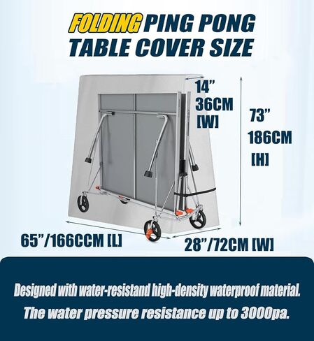 Ping Pong Table Cover 600D Heavy Duty Waterproof for Outdoor & Indoor Foldable 9 x 5 FT Folding Table Tennis Tables in Kuwait