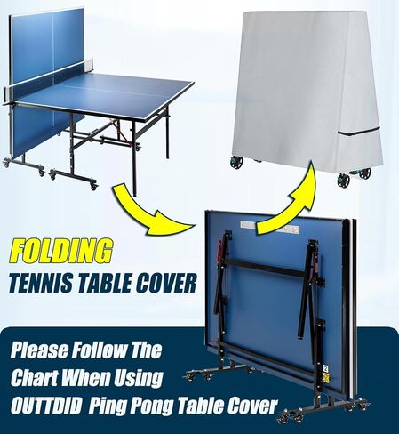 Ping Pong Table Cover 600D Heavy Duty Waterproof for Outdoor & Indoor Foldable 9 x 5 FT Folding Table Tennis Tables in Kuwait