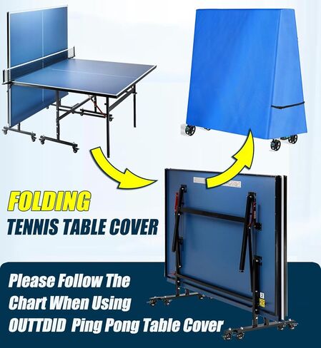 Ping Pong Table Cover 600D Heavy Duty Waterproof for Outdoor & Indoor Foldable 9 x 5 FT Folding Table Tennis Tables in Kuwait